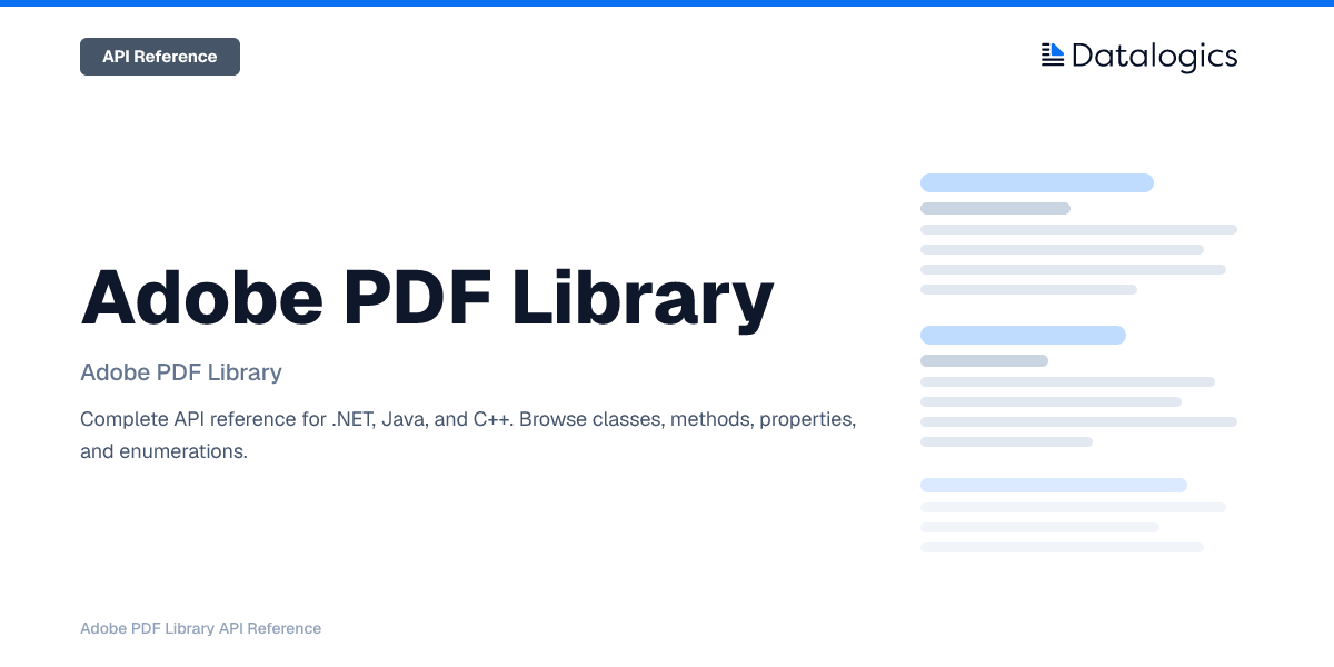 Adobe PDF Library API Reference | Datalogics
